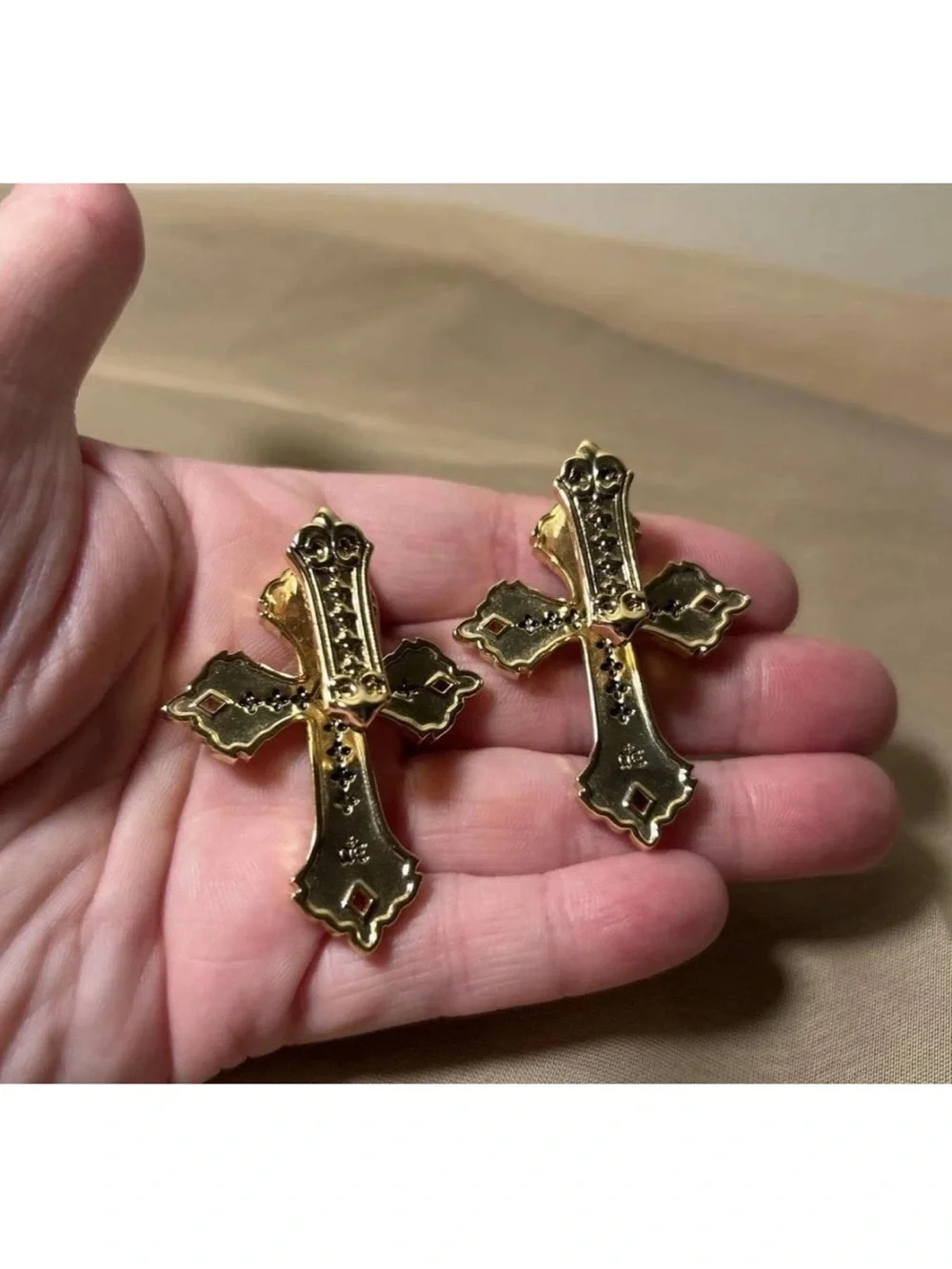 Ask & Embla Gold Cross Ear Hangers Ear Weights